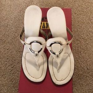 Van Eli white sandal heels